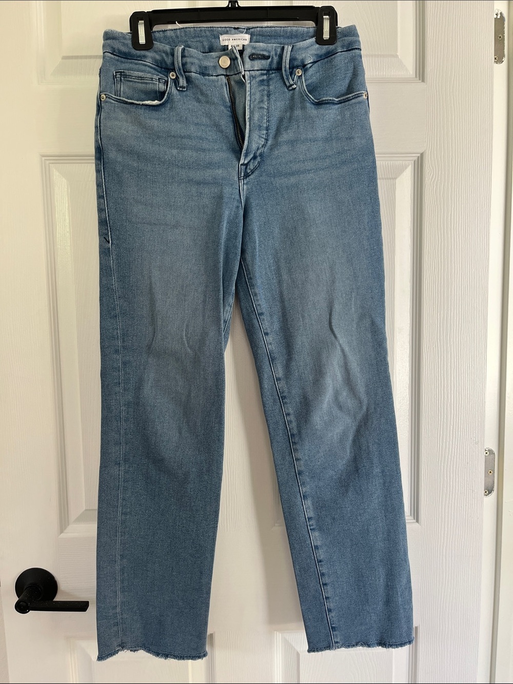 Good American Denim Light Blue Straight Leg Jeans